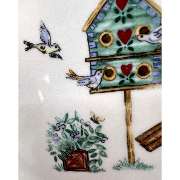 3 Tomson Pottery Birdhouse Salad Plates, Discontinued, Some Crazing - Picture 4 of 7